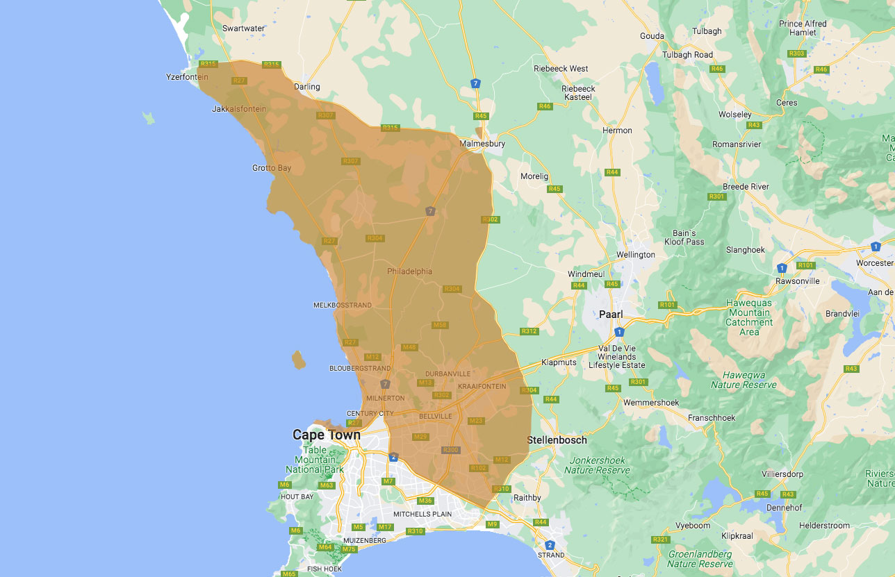 Cape Town Northern Suburbs Map